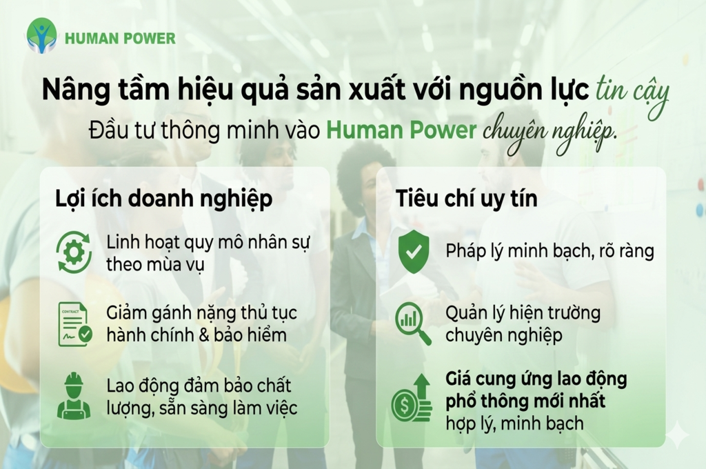 Giá cung ứng lao động phổ thông mới nhấ