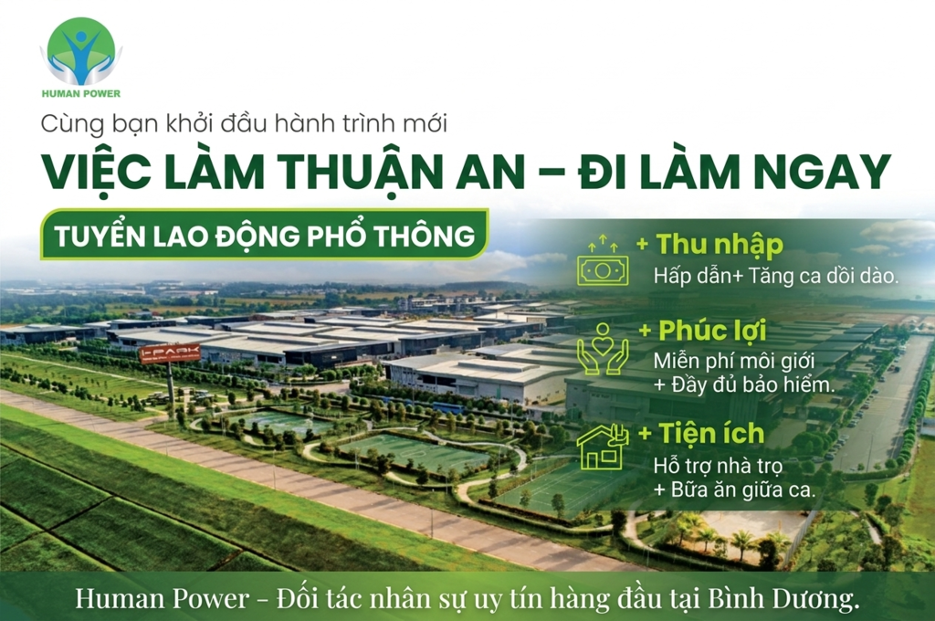 Việc làm Thuận An Bình Dương tuyển lao động phổ thông