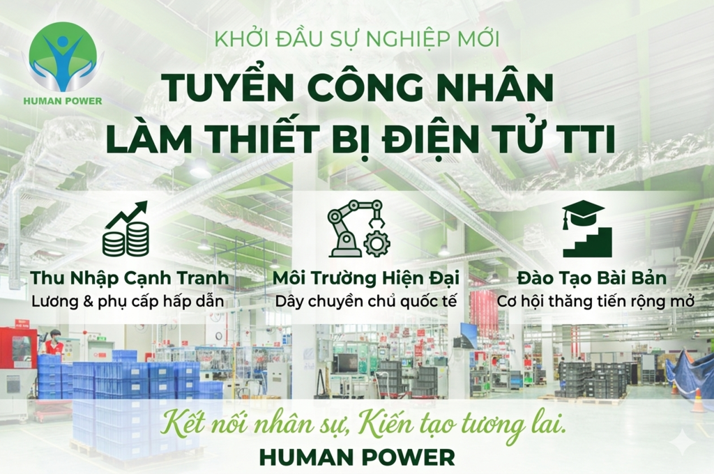 Tuyển công nhân làm thiết bị điện tử TTI