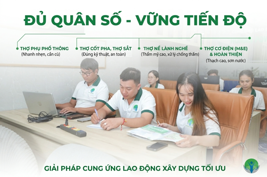 Giải Pháp Cung Ứng Lao Động Xây Dựng Năm 2026: Đập Tan 3 Tử Huyệt Của Nhà Thầu