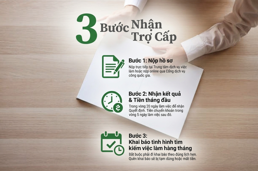 Nhận trợ cấp thất nghiệp hàng tháng như thế nào?