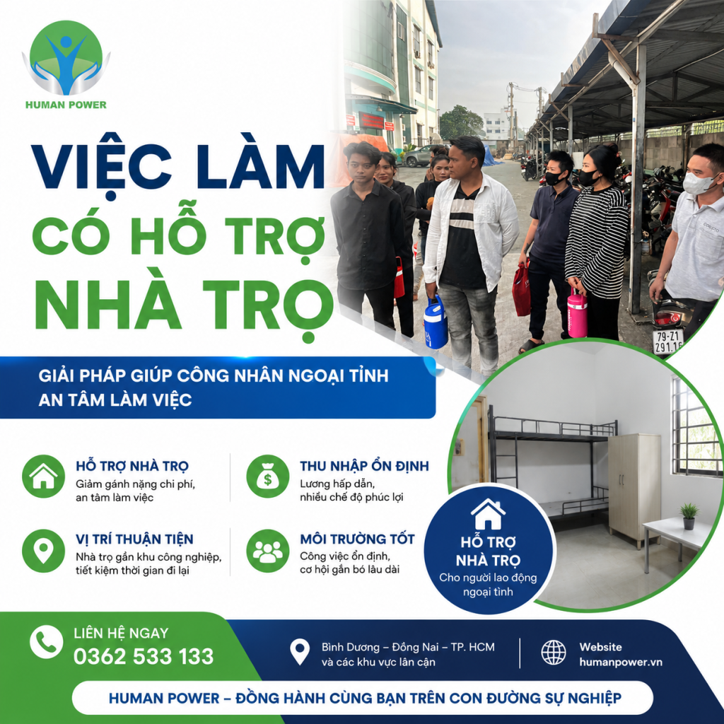 Việc Làm Có Hỗ Trợ Nhà Trọ