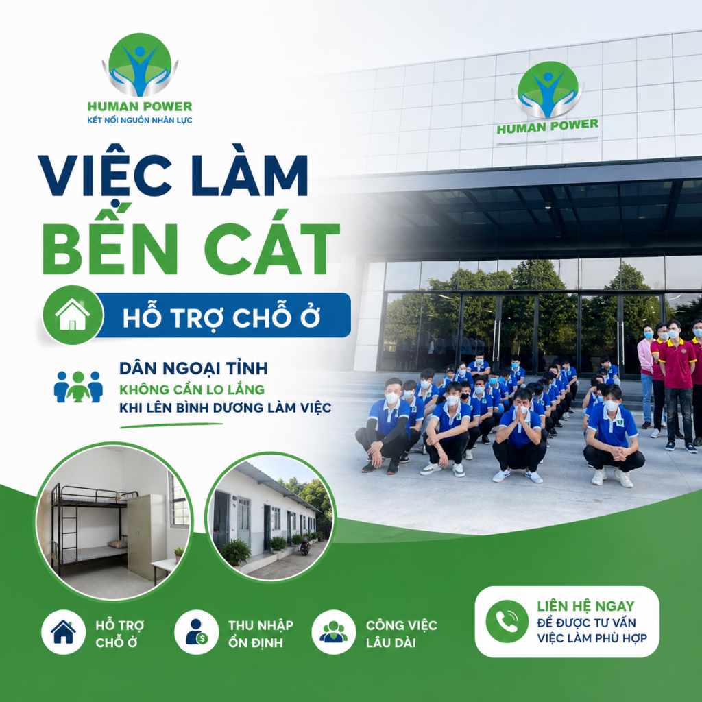 Việc Làm Bến Cát Hỗ Trợ Chỗ Ở