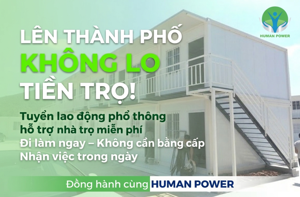 Tuyển lao động phổ thông hỗ trợ nhà trọ
