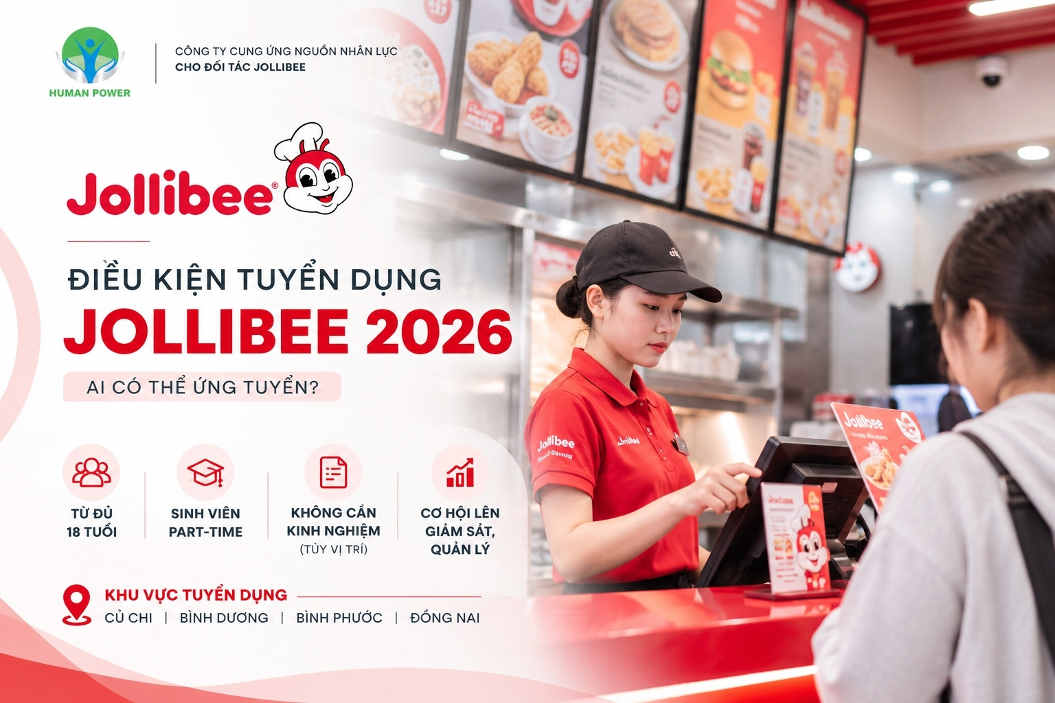 Điều kiện tuyển dụng Jollibee 2026